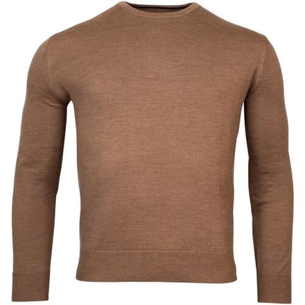 Baileys Trui Crew Neck Pullover Single Knit Uni Merino Choco Brown / male