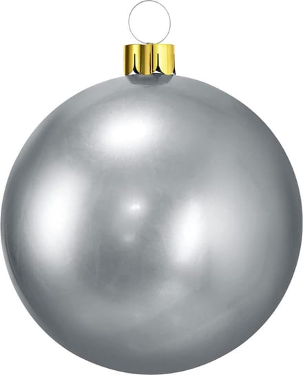 Christmas Decoration mega grote kerstbal - 45 cm - zilver - opblaasbaar