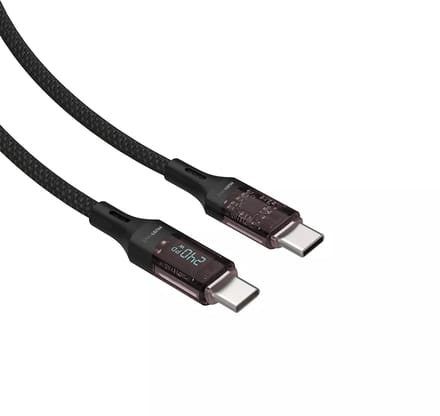 Musthavz - USB-C naar USB-C Kabel 240W met LCD - Inclusief kabelclip - 1,0 meter lengte