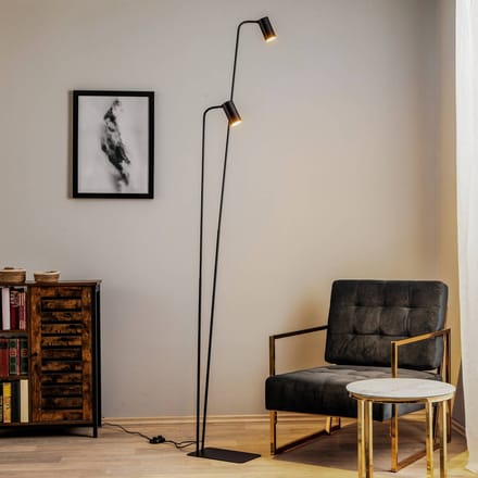 Nowodvorski Lighting Vloerlamp Mono II, 2-lamps, zwart/goud