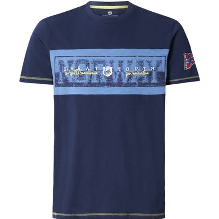 Jan Vanderstorm herren T-Shirt - 80/82 - donkerblauw - Plus Size