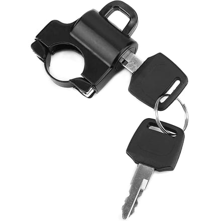 Cadenas de sécurité universel pour guidon de moto de 22 mm avec 2 clés Black black