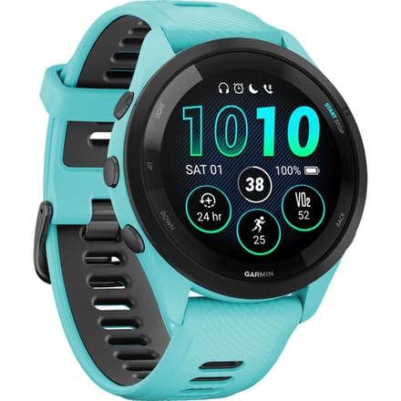 GARMIN Forerunner 265 Smartwatch - Sporthorloge met GPS en Muziek - Hardloop horloge in Blauw/Aqua - 46 mm