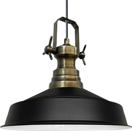 Bamyum Hanglamp Industrieel Metaal, Zwart Vintage Lamp
