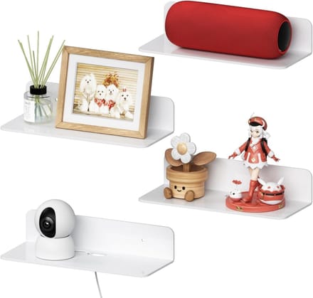 23 cm witte acrylplanken - Set van 4 - Ideaal voor wanddecoratie en opbergruimte