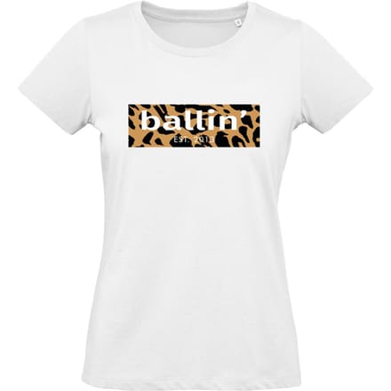 Ballin Est. 2013 - Dames Tee SS Panter Block Shirt - Wit - Maat M