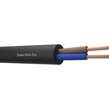 Draka VMVL Flexibele Vinyl Kabel 2x1mm² Zwart Eca Klasse - 803881 [100 Meters]