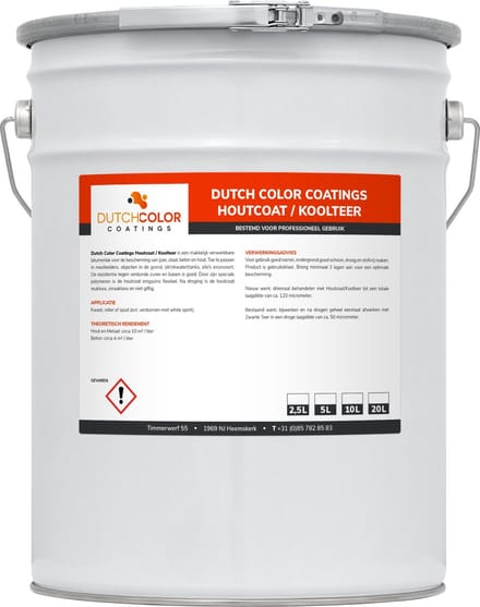 DCC Houtcoat/Koolteer Zwart - 5L - Zwart