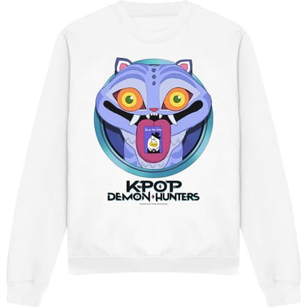 K-Pop Demon Hunters Unisex Volwassenen Save The Date Derpy Tiger Cartoon Sweatshirt (Wit)