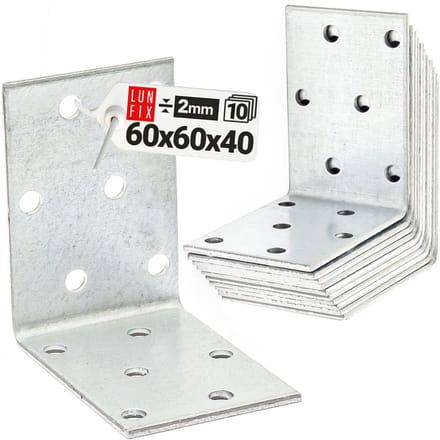 LUN FIX - Montagehoek 60x60x40x2mm KM7 - 10 Stuk