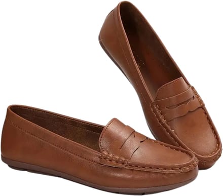 Nivard Loafers Dames - Met Hak - Damesschoenen - Instappers - Bruin - Maat 38.5