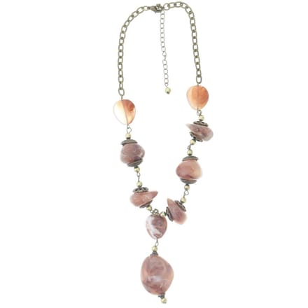 Behave - Kralen Ketting - Bruin met Hanger 37 cm