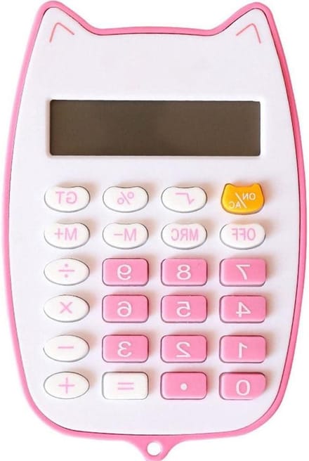 Draagbare Rekenmachine - Handheld Calculator - Dagelijkse Berekeningen - Duidelijk 12-cijferig Display - Compact Formaat - Wit