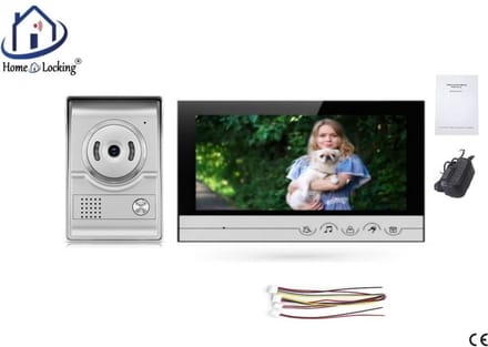 Home-Locking complete deur intercom/videofoon met 1 binnen 9" paneel.DT-2221-1-1