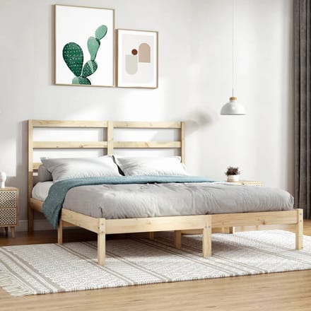 vidaXL - Bedframe - massief - hout - 135x190 - cm