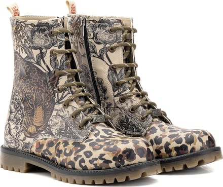 Goby Wild Leopard Dames Laarzen – Handmade – Vegan Leer – Maat 35