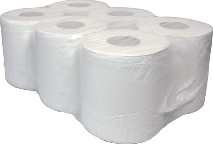 Poetspapier | 2-laags | 19cm | 108m | papier | wit | 6 stuks met koker