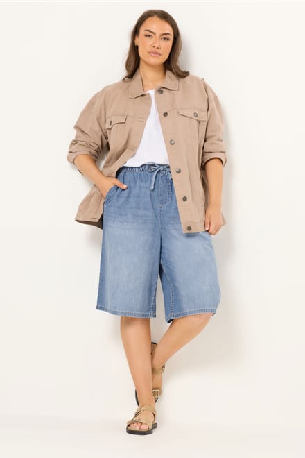 Yours Lichtblauwe Shorts Met Trekkoord Size 66-68