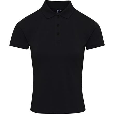 Premier Dames/dames Coolchecker Plus Piqu Polo met CoolPlus (Zwart)