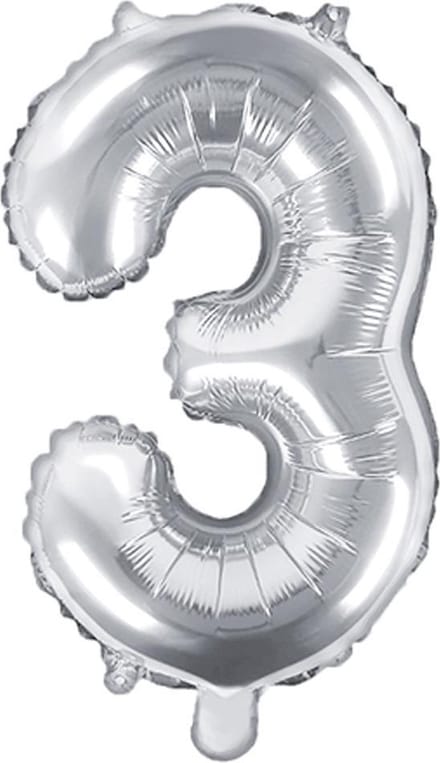 Cijfer 3 (35 cm) - Zilver