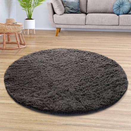 Tapijt Woonkamer Diepe Pool Lange Pool Zacht Modern Monochroom Design 120 x 120 cm Rechthoek 120 x 120 cm Rechthoek antraciet