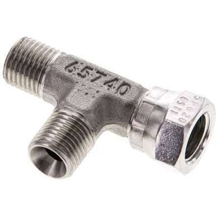 T-koppeling G1/4" Buitendraad x Binnendraad RVS Hydrauliek 350bar (4917.5psi)