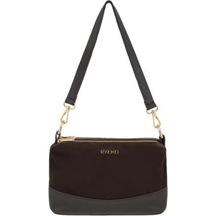 Leren en nubuck schoudertas voor dames Ryłko