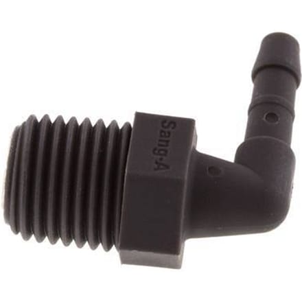 4 mm & R1/4'' PA 6 L-Slangpilaar Met Buitendraad [10 Stuks]