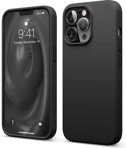 HB Hoesje Geschikt voor Apple iPhone 13 Pro - Zwart - Siliconen Back Cover