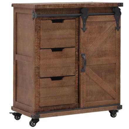 vidaXL - Opbergkast - 64x33,5x75 - cm - massief - vurenhout - bruin