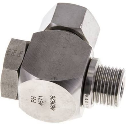 15L & G1/2'' RVS Swivel Joint Snijringkoppeling Buitendraad 315bar Draaibaar ISO 8434-1