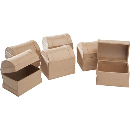 VBS Rond deksel kistje, papier-maché, 6 stuks
