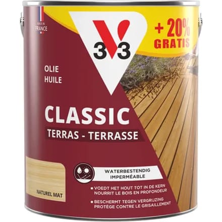 V33 Terrasolie Classic - Kleurloos - Mat 3l