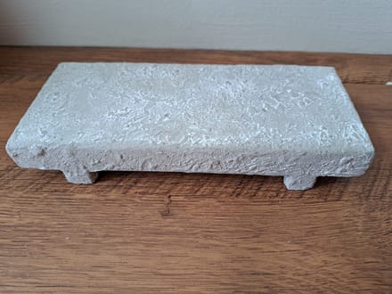 Plateau - Decoratie - Amberblokjes - Cement Lichtgrijs - L20 B8,5 h3,5cm