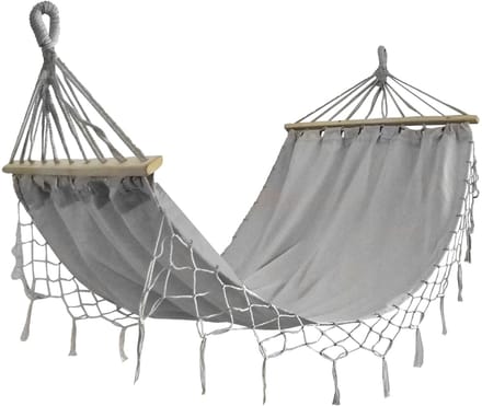 Hangmat, 200 x 100 cm, ademend, belastbaarheid 200 kg, stoffen hangmat 21079