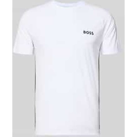 Slim fit T-shirt met labelprint, model 'TOP SPIN CB'