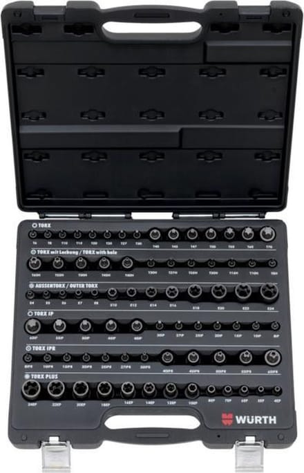 WURTH Assortiment TX dopsleutels 1/4 - 3/8 - 1/2 inch 77-dlg