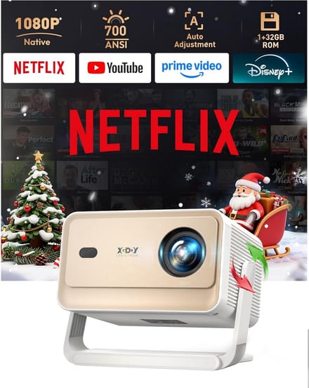 4K Beamer Projector met Ingebouwde Apps en Gimbal Stabilisatie