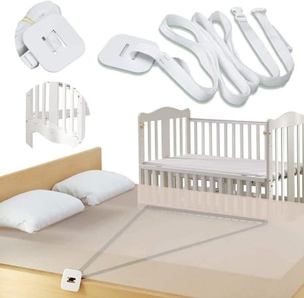 Belt for baby cot, attachment to additional bed, attachment to a side bed, box spring bed belt