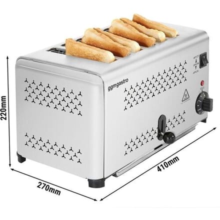 GGM Gastro Toaster - 1,8 kW - für 6 Scheiben Zilver