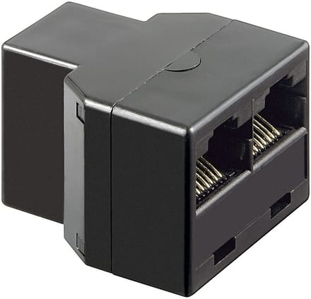 Goobay ISDN T-adapter, RJ45-bus (8P8C) naar 2 x RJ45-bus (8P8C), zwart