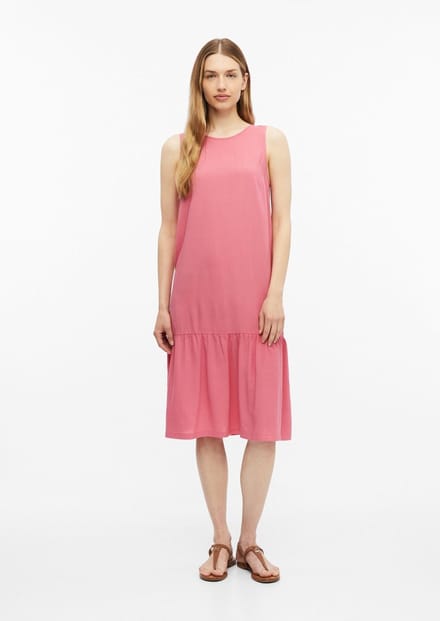 Mouwloze Geprinte Viscose Jurk met Rimpeling Dames s.Oliver