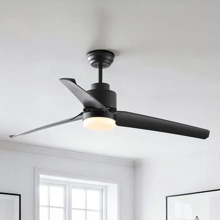 Zwarte plafondventilator met afstandsbediening incl. LED - Akira