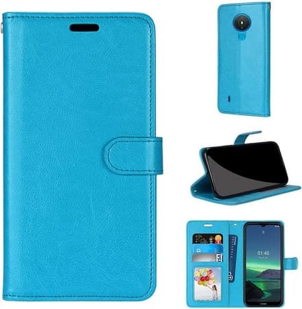 Bookcase Geschikt voor: Nokia 1.4 - Turquoise - portemonnee hoesje