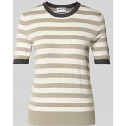 Gebreid shirt van viscosemix met streepmotief