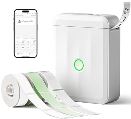Draagbare Mini Labelprinter - Zelfklevend Etiketteerapparaat met Bluetooth, Inclusief 3 Labelrollen