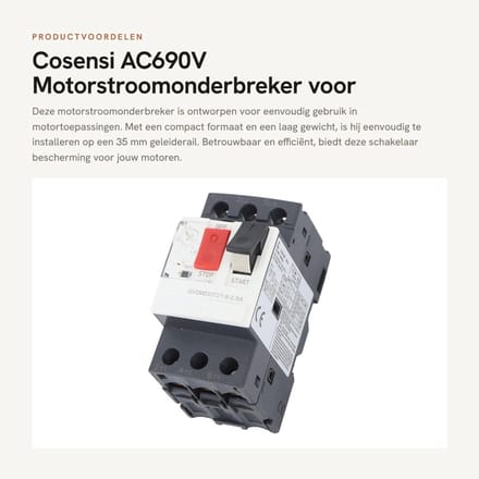 Dailygoods - AC690V Motorstroomonderbreker voor 35MM Railmontage