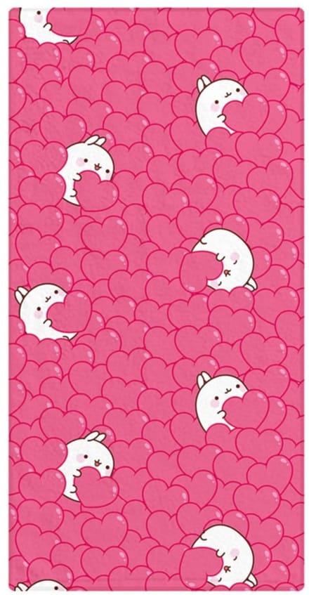 Sakami Merchandise Molang Towel Hearts 150 x 75 cm Towels