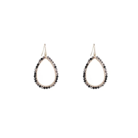 Day&Eve by Go Dutch Label Oorhangers Open Druppel Smal Black Mix