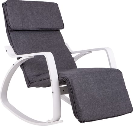 Schommelstoel - 97x70x70 cm - verstelbaar - wit grijs